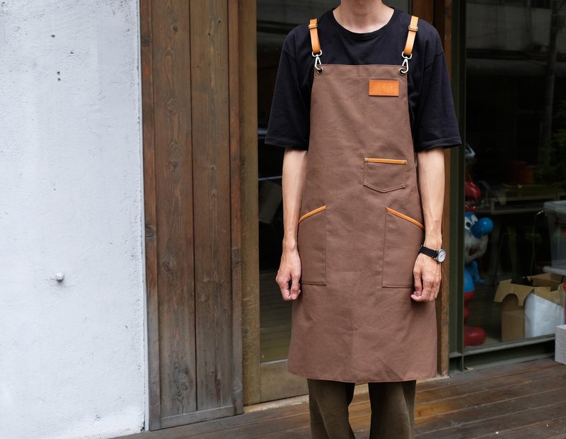 Cocoa Canvas Apron - Aprons - Genuine Leather 