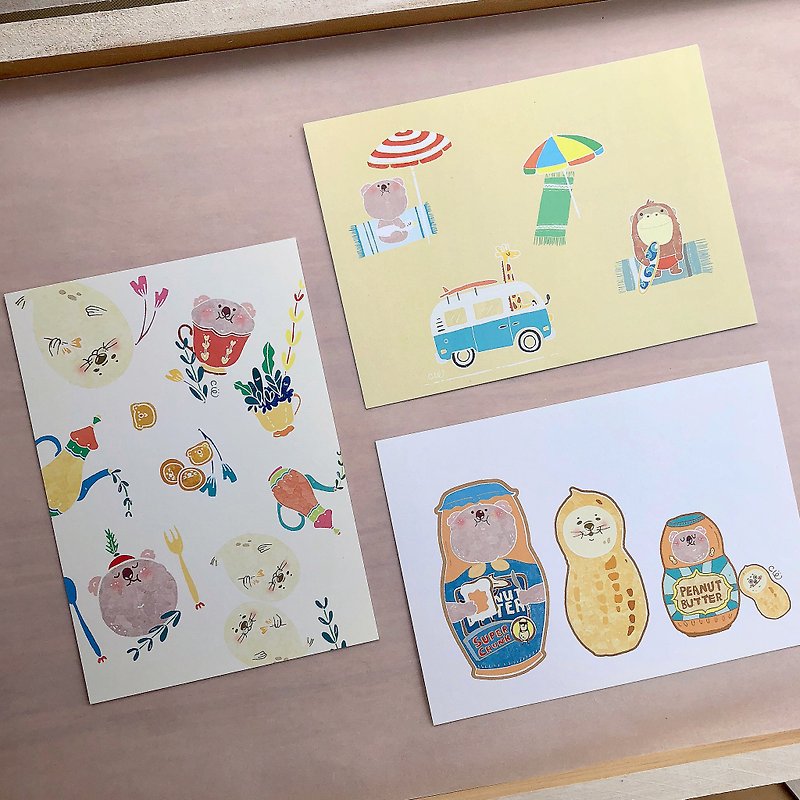 tiny tiny | Youyou series postcard group of 4 - การ์ด/โปสการ์ด - กระดาษ ขาว