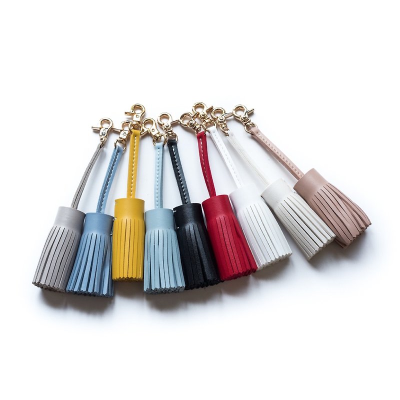Patina hand made custom tassel ornaments. key ring - Keychains - Genuine Leather Multicolor