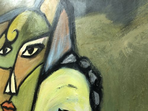 新品！ピカソ抽象人物画 油絵 抽象画 人物像 カラフルアート ピカソの絵 ポスターアート A3