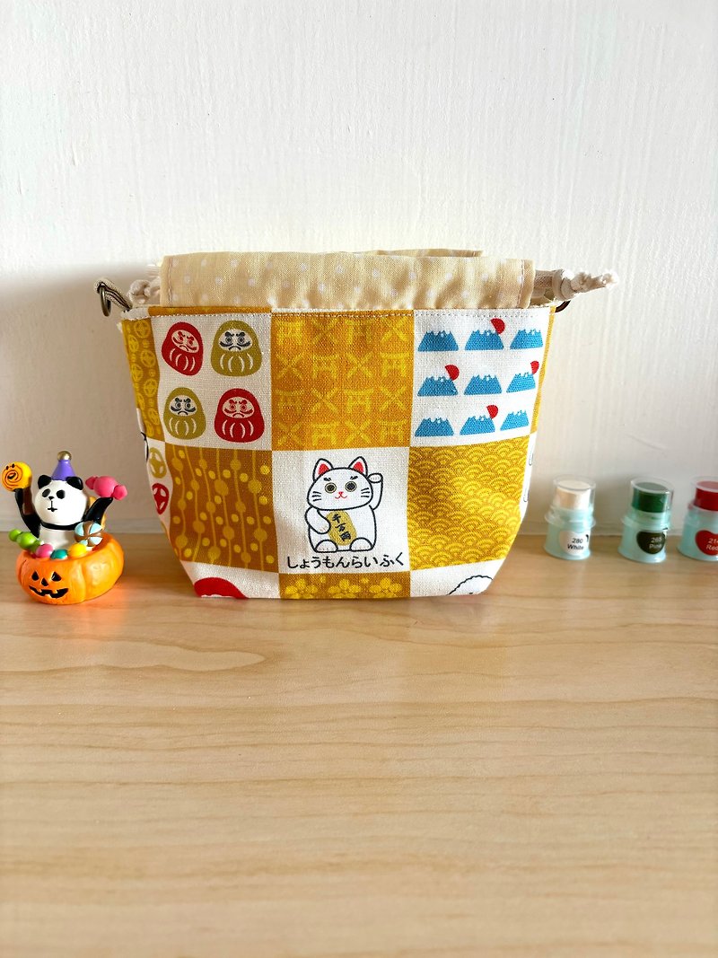 Huangfushen drawstring bag - Messenger Bags & Sling Bags - Cotton & Hemp 