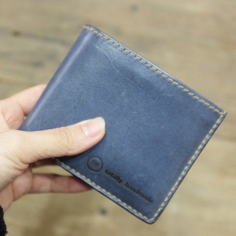 喜歡的藍 對折式短夾 - 長短皮夾/錢包 - 紙 藍色