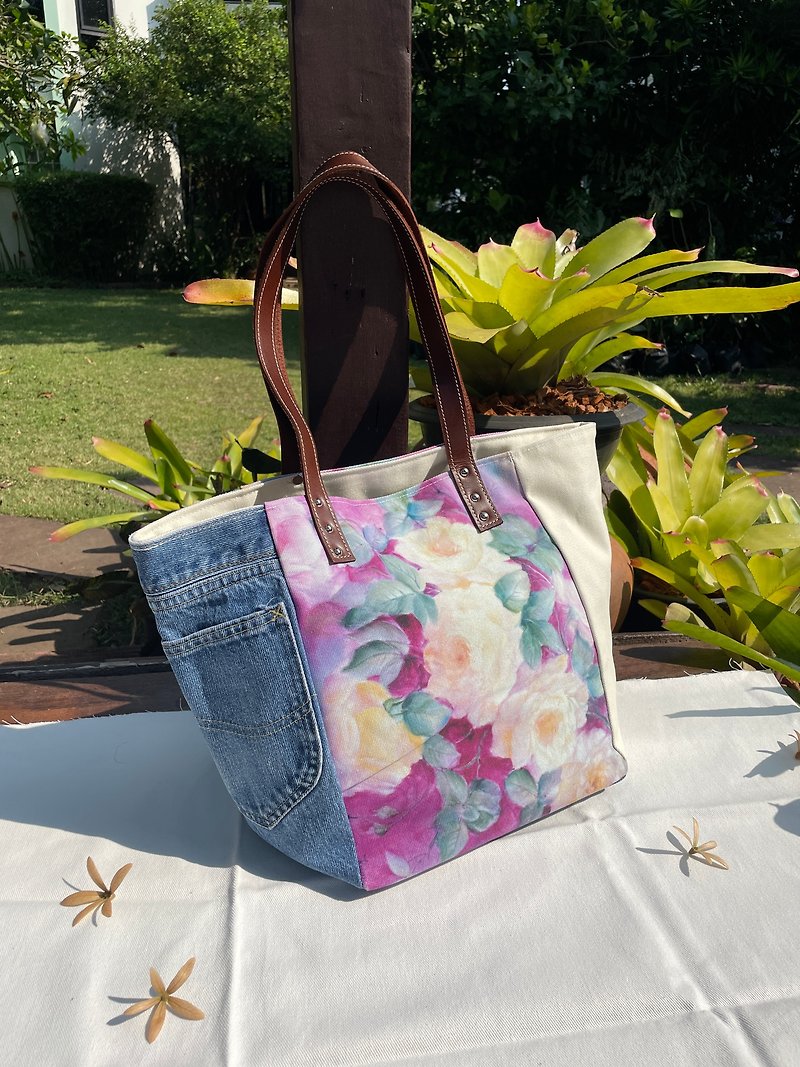 Porcelain Rose Shopping Bag - Other - Cotton & Hemp Multicolor