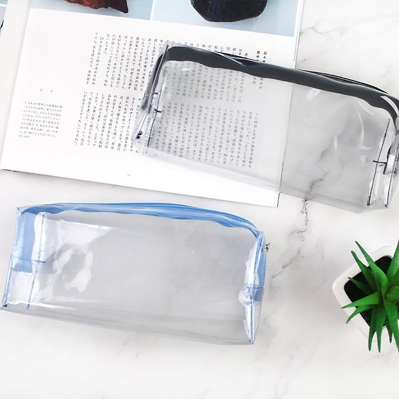 Chuyu 透明方形考試筆袋(中)/考生學生必備/考場專用/多功能收納 - 筆盒/筆袋 - 塑膠 透明