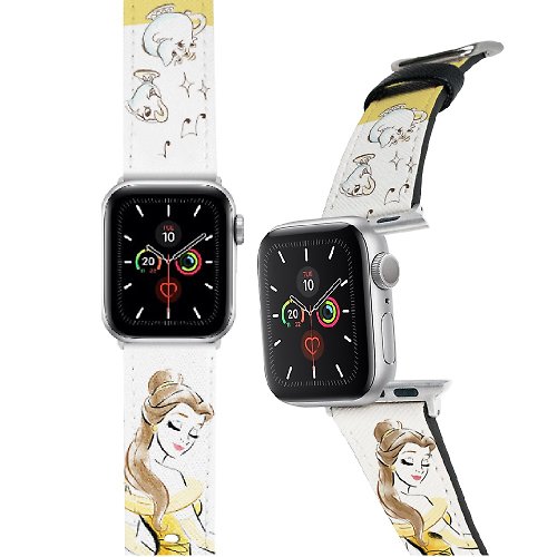 i-Smart Disney-Apple Watch錶帶-皮革系列-藝術風貝兒 Belle