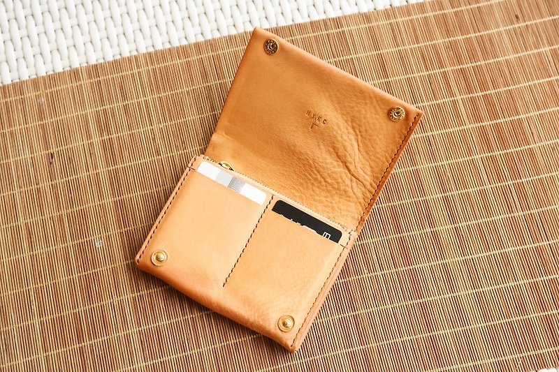 Portrait Card Wallet, Italian Milled Leather Wallet, Personalised Wallet, Compac - Wallets - Genuine Leather 
