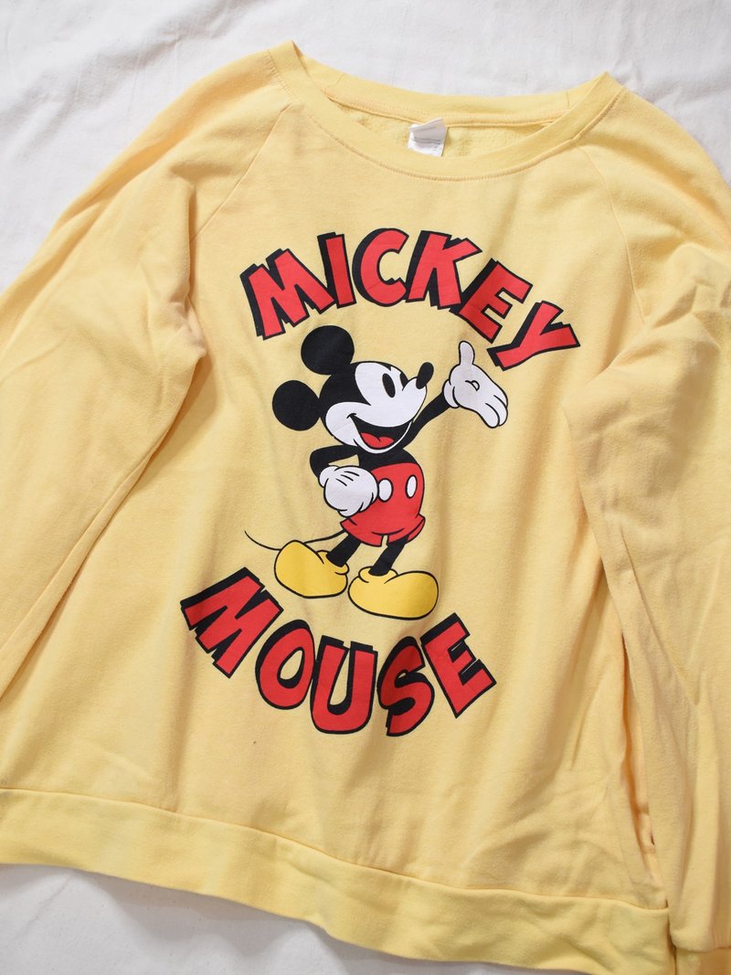 Vintage Disney University T Yellow Mickey - Unisex Hoodies & T-Shirts - Cotton & Hemp 