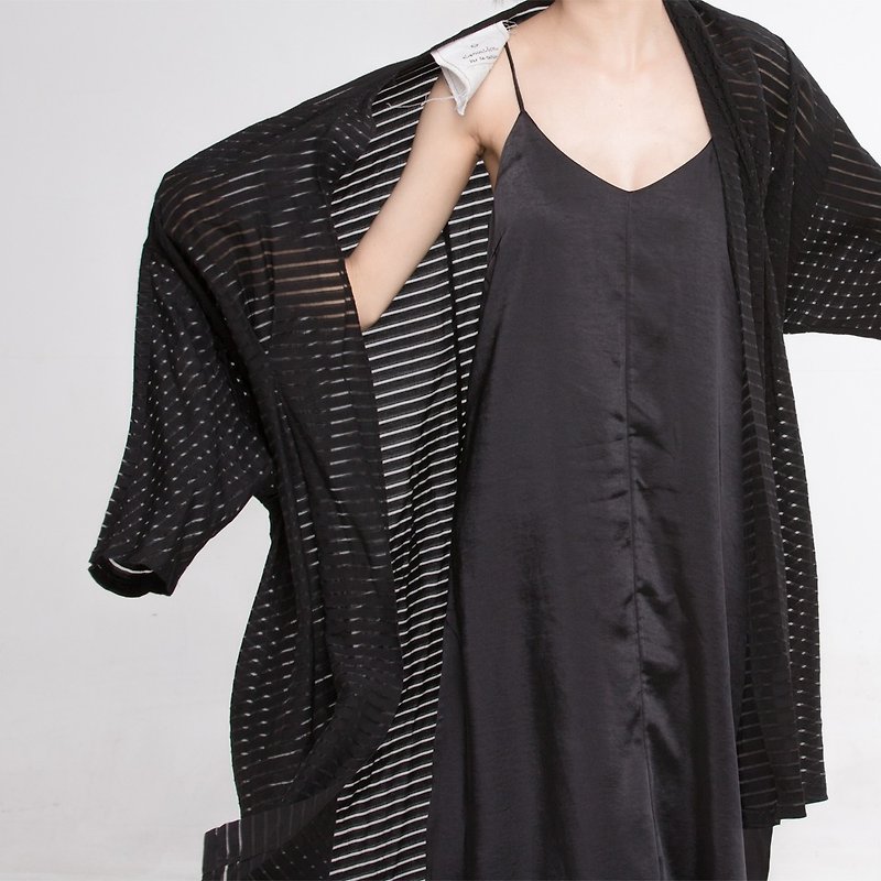 Black Sonnet18 minimalist texture natural nap satin straps strap dress - ชุดเดรส - ผ้าฝ้าย/ผ้าลินิน สีดำ