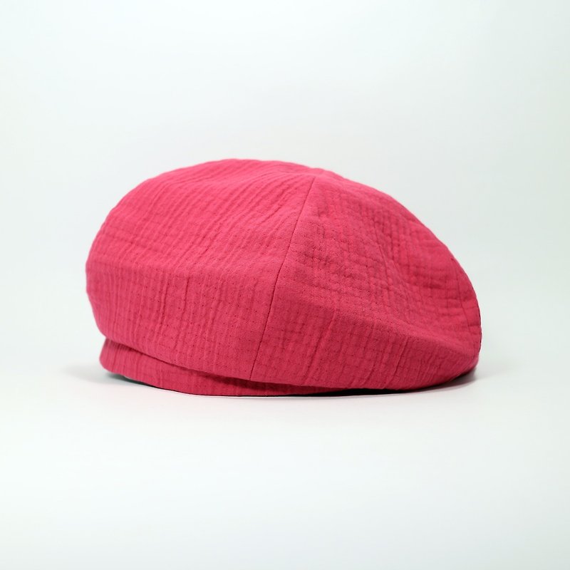 JOJA/Belle/Thick seersucker/Alder color - หมวก - ผ้าฝ้าย/ผ้าลินิน สีแดง