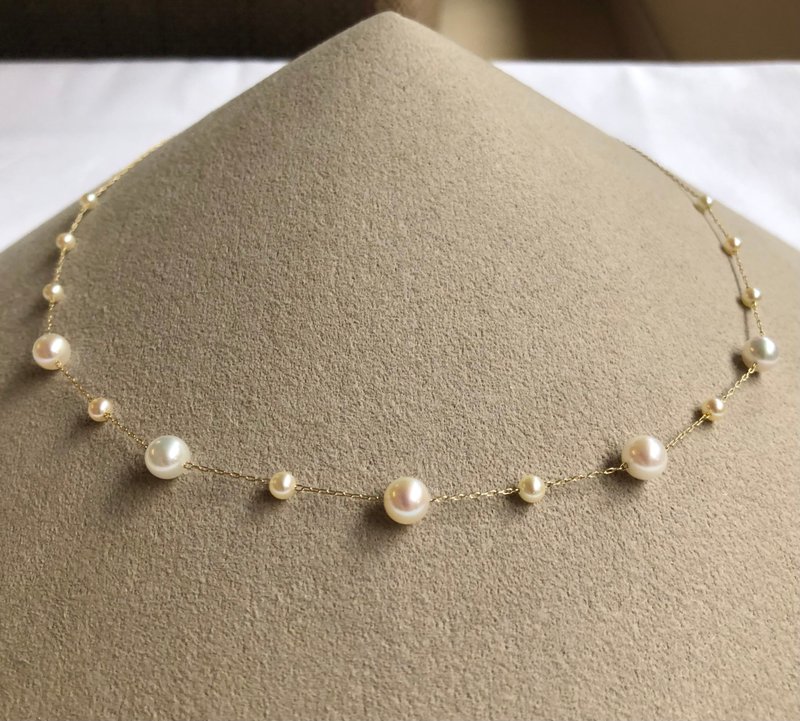 【Ltd.price】Akoya pearl  necklace K14 sea pearl - 項鍊 - 珍珠 金色