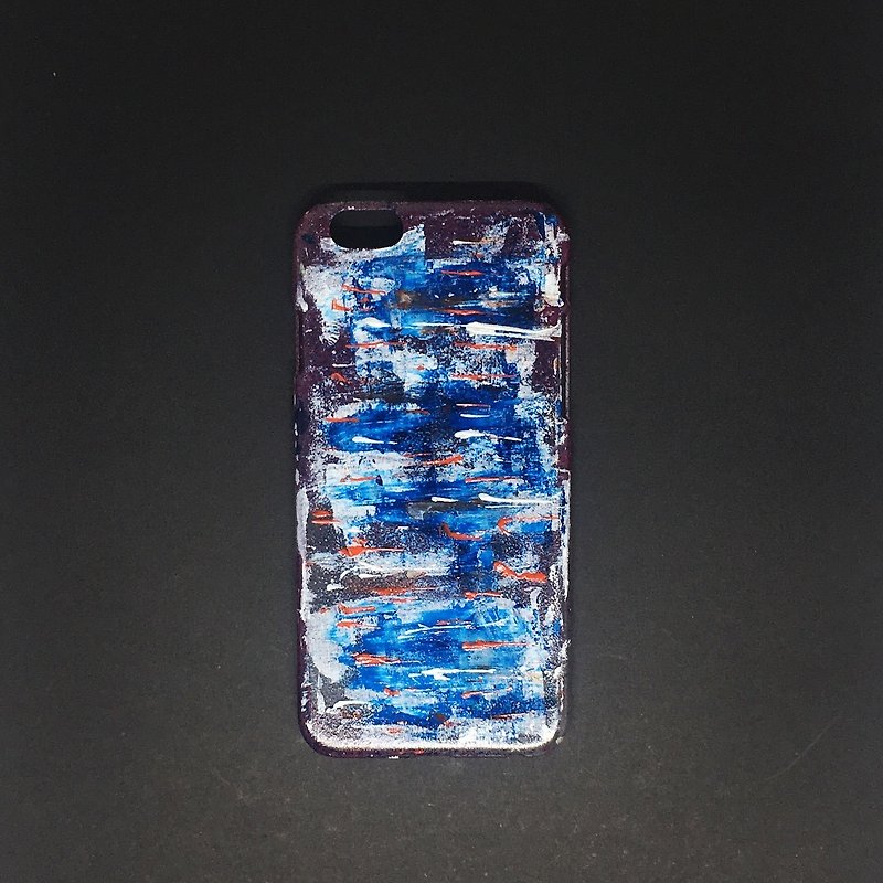 Acrylic 手繪抽象藝術手機殼 | iPhone 6/6s |  Ice Fire II - 手機殼/手機套 - 壓克力 藍色