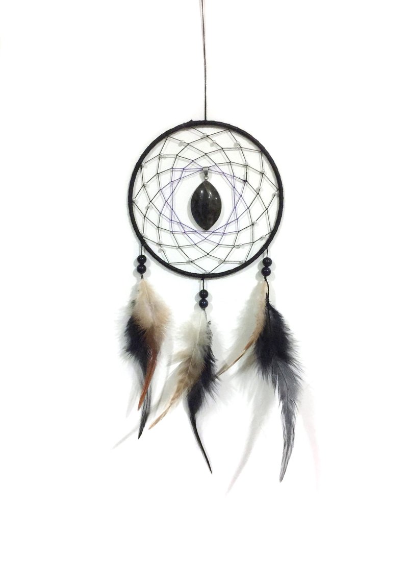 13 x 30 【沙漠月空】手作/手工 大型捕夢網 - 擺飾/家飾品 - 寶石 