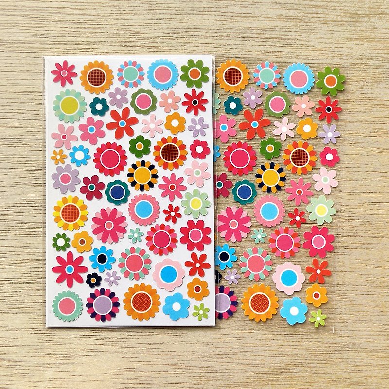 Assorted Flower Stickers - สติกเกอร์ - วัสดุกันนำ้ หลากหลายสี