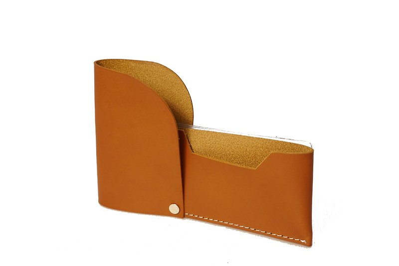 Simple sliding business card holder/card holder - ID & Badge Holders - Genuine Leather Gold