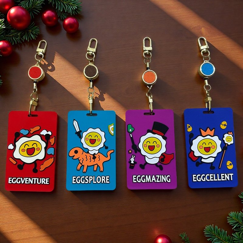 雞蛋小人系列 拉扣卡套 | 伸縮證件套 悠遊卡套 童趣IP (4款可選) - 證件套/卡套 - 樹脂 