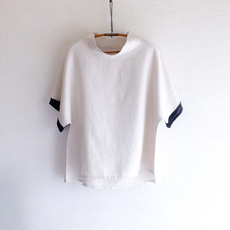 French linen pullover　Vanilla color - เสื้อผู้หญิง - ผ้าฝ้าย/ผ้าลินิน ขาว