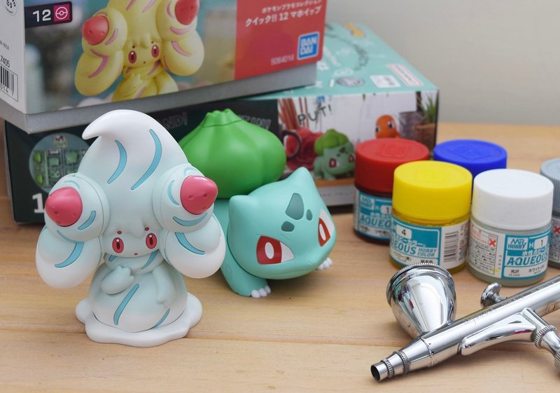 Pokémon airbrush spray painting DIY experience/Taipei Datong/Spray painting assembly/Assembled model - อื่นๆ - พลาสติก 