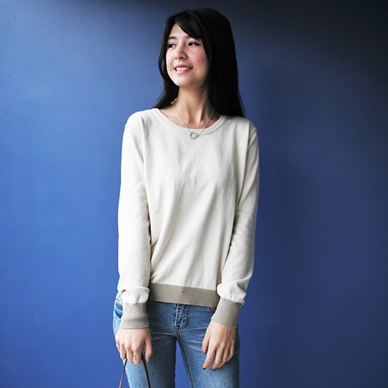 GT plain hit color knit top - meters X coffee - Women's Sweaters - Cotton & Hemp Khaki