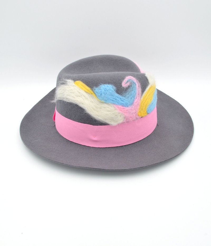 手作りウール刺繡抽象的なユニコーンカシミヤ帽子 - 帽子 - ウール 