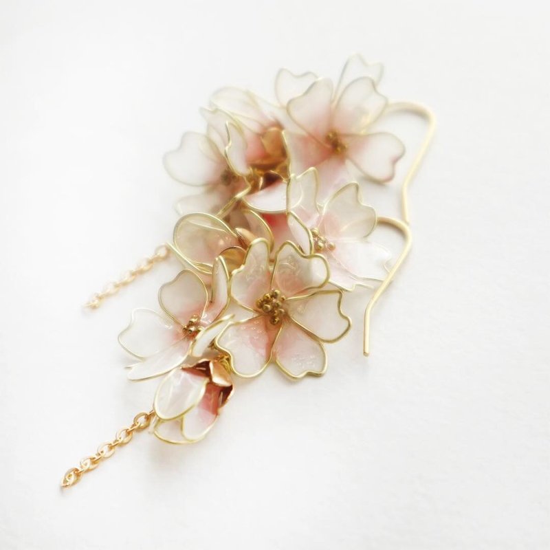 櫻花耳環櫻花 - 耳環/耳夾 - 其他材質 粉紅色