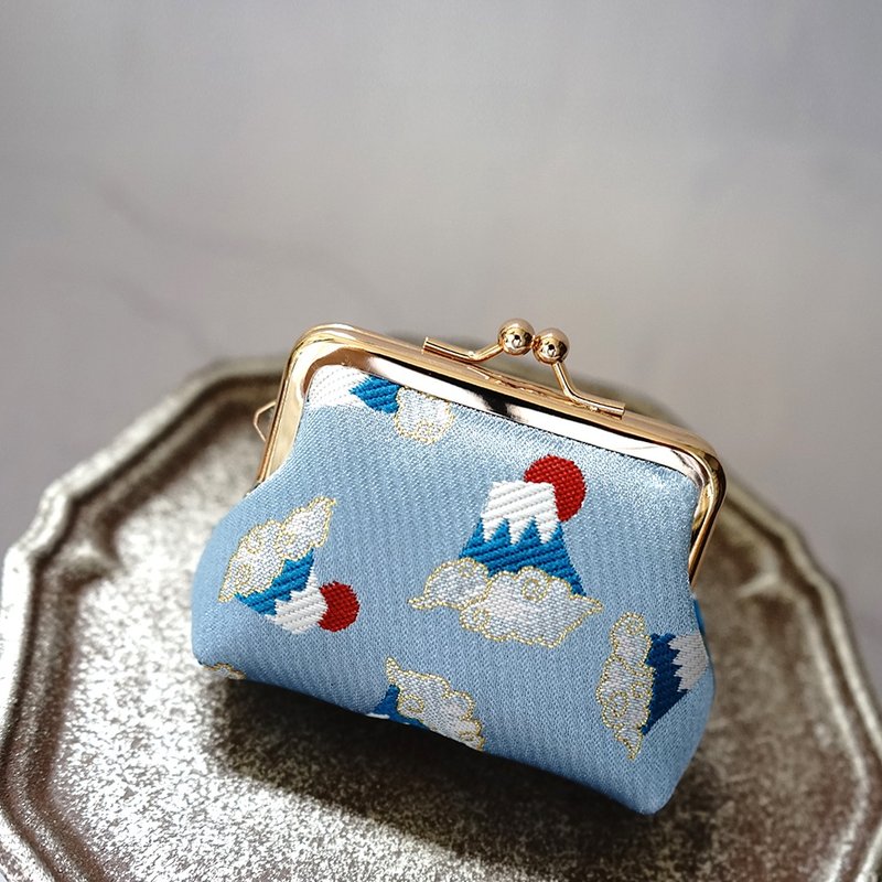 Nishijin Woven|Golden Nishiki Woven Small Mouth Gold Bag-Rising Sun Fuji|Coin Purse - กระเป๋าใส่เหรียญ - วัสดุอื่นๆ 