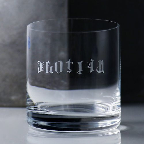 MSA玻璃雕刻 410cc【LOGO花體字】捷克水晶工藝薄壁Barline水晶威士忌杯