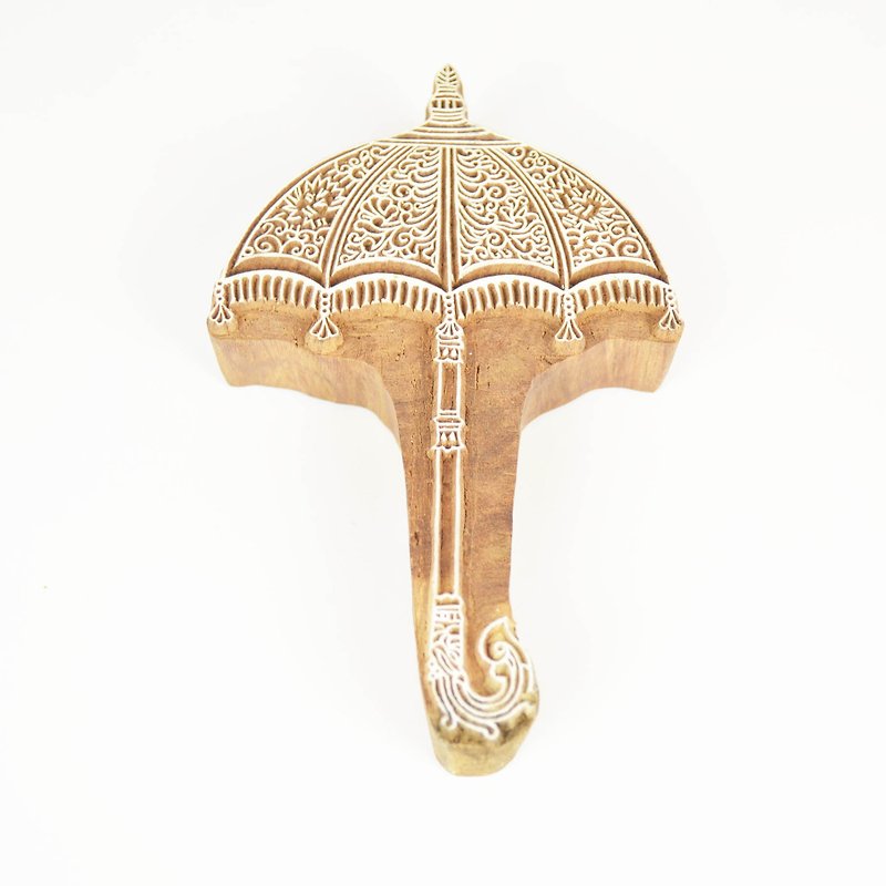 The small seal of fortune in the palace_gorgeous umbrella_fair trade - Items for Display - Wood Brown