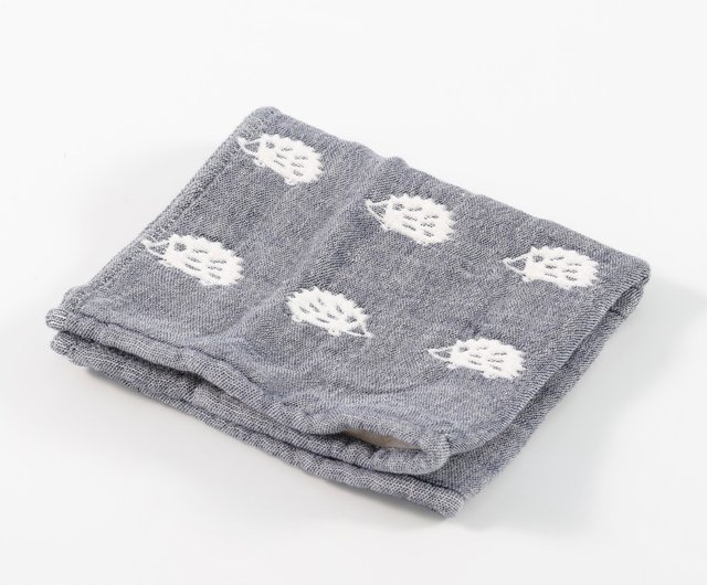 Made In Japan Imabari Pengpengsha Quadruple Shawl Brave Hedgehog Blue Shop Bebe Style Towels Pinkoi