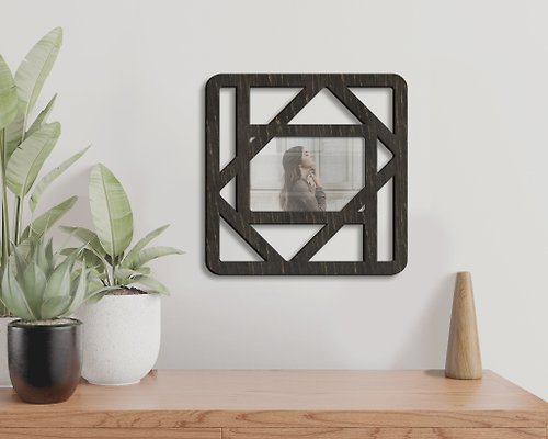 Mr.Carpenter Store Wooden photo frame with a unique design Custom color geometric wall art frame