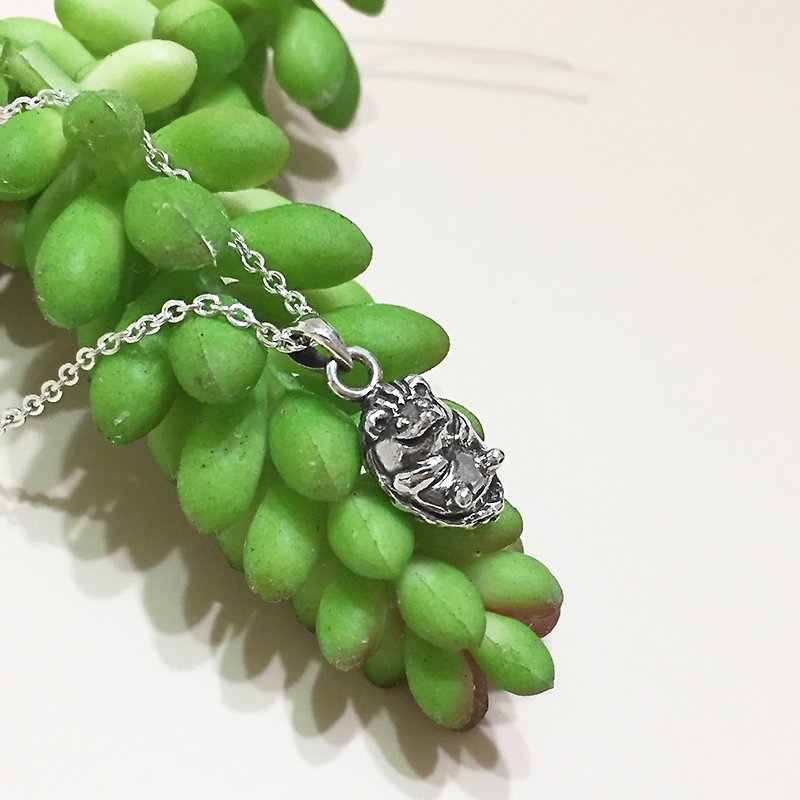 Little Hedgehog Silver Necklace - Necklaces - Silver Silver