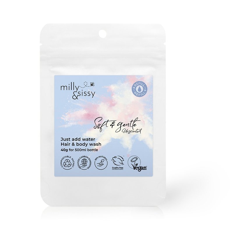 French original milly&sissy environmental protection two-in-one shampoo and bath - gentle and fragrance-free formula - Body Wash - Other Materials Pink