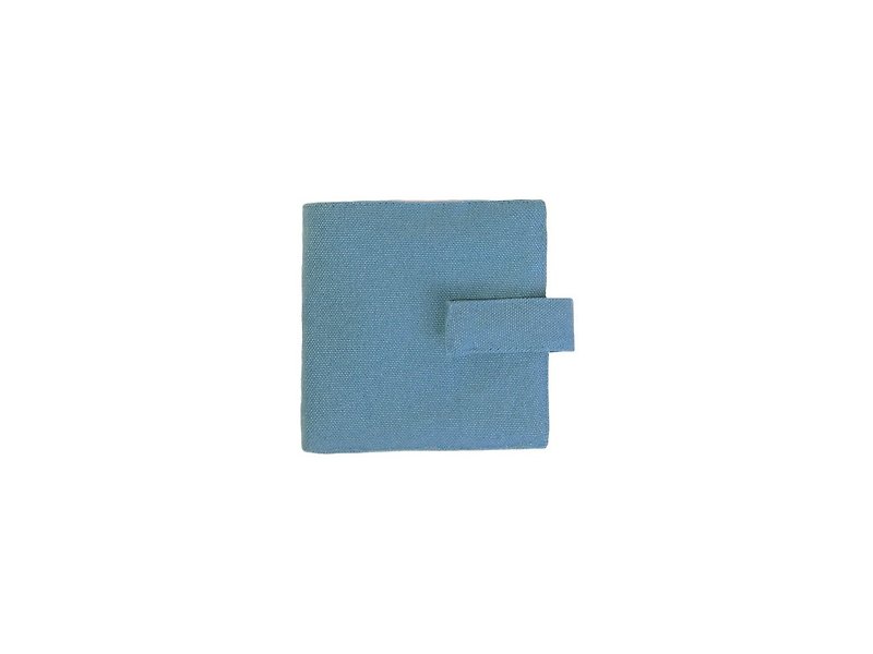 【折疊短夾】- 迷霧藍 - 長短皮夾/錢包 - 棉．麻 藍色