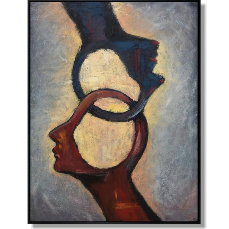 Human Abstract Painting Large Abstract Acrylic Painting On Canvas Figurative Art - 壁貼/牆壁裝飾 - 壓克力 多色