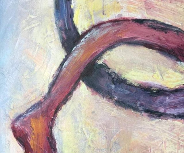 人間の抽象画 キャンバスに描かれた大きな抽象アクリル具象芸術