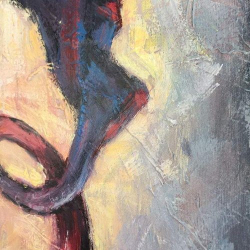 人間の抽象画 キャンバスに描かれた大きな抽象アクリル具象芸術