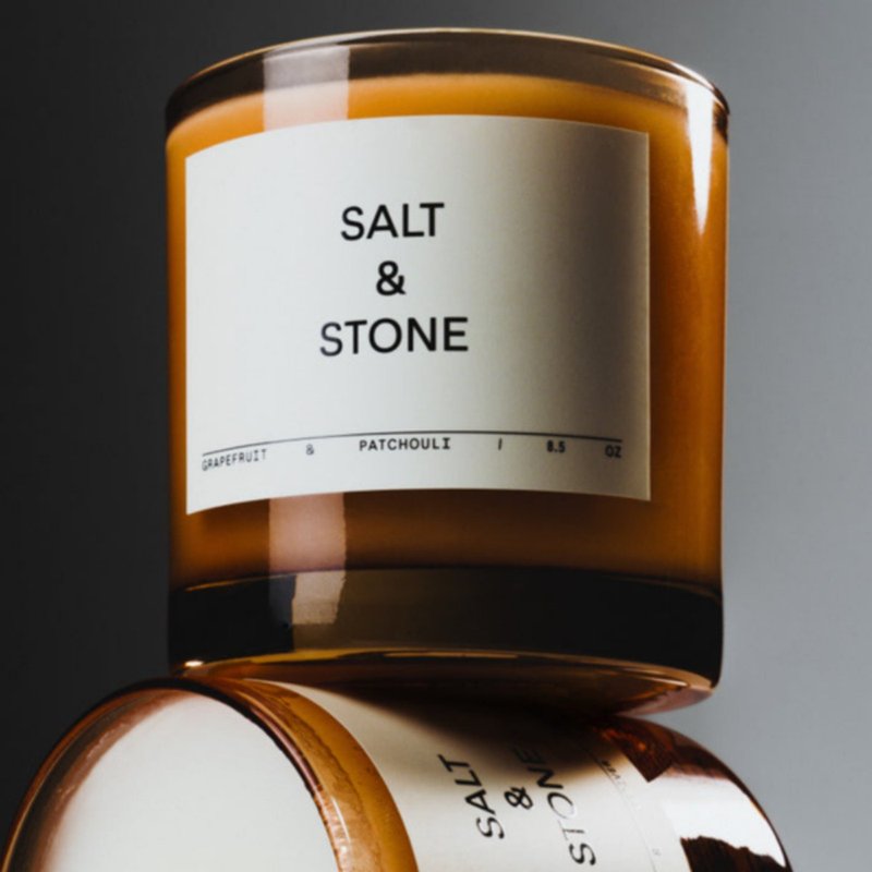 US SALT & STONE Natural Scented Candle | Grapefruit Patchouli - เทียน/เชิงเทียน - ขี้ผึ้ง สีกากี