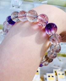 Fine fairy light transparent material color ultrasound seven crystal 8.5mm19.66g with other shore flower three-wheel backbone high frequency crystal