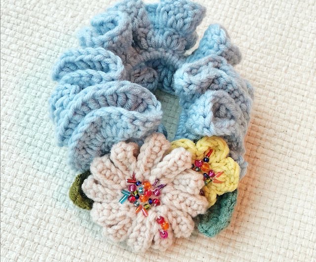 エレガントなかぎ針編みの花のヘアロープセット ショップ Chechenewyork ヘアバンド Pinkoi