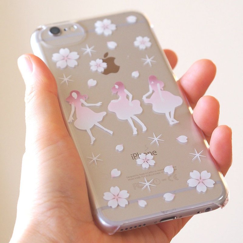 Clear iPhone case - Japanese Cherry blossoms SAKURA DANCE - - Phone Cases - Plastic Pink