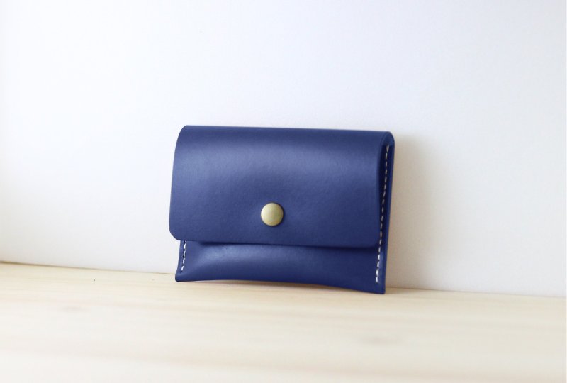 Classic Leather Coin Purse / Card Holder | Ocean Blue - Coin Purses - Genuine Leather Blue