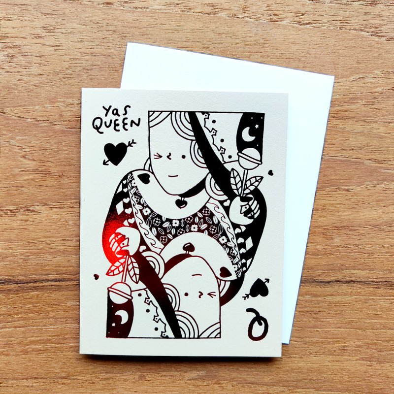 Yas Queen - Greeting Card - 卡片/明信片 - 紙 紅色