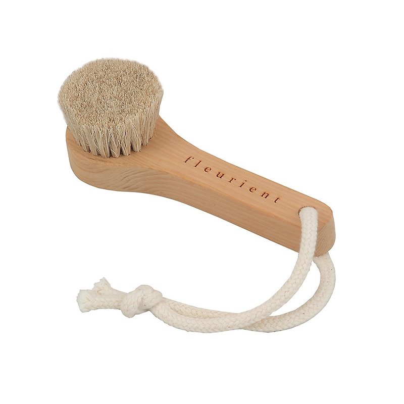 Hinoki Shirato Hair Body Cleansing Brush/Travel Brush/Peeling Brush (with storage bag) - ครีมอาบน้ำ - ไม้ สีนำ้ตาล