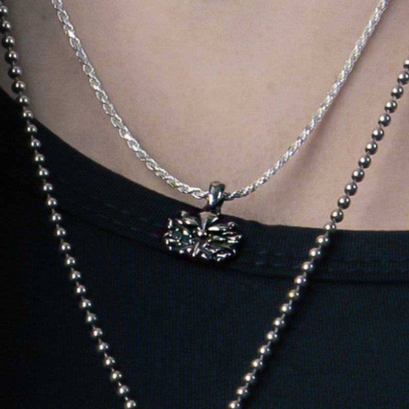 925純銀 威震銀獅單墜【小款】p9087C - 項鍊 - 銀 