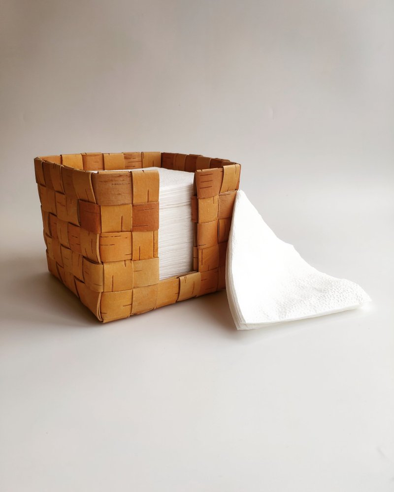 Birch bark napkin holder - กล่องเก็บของ - ไม้ 