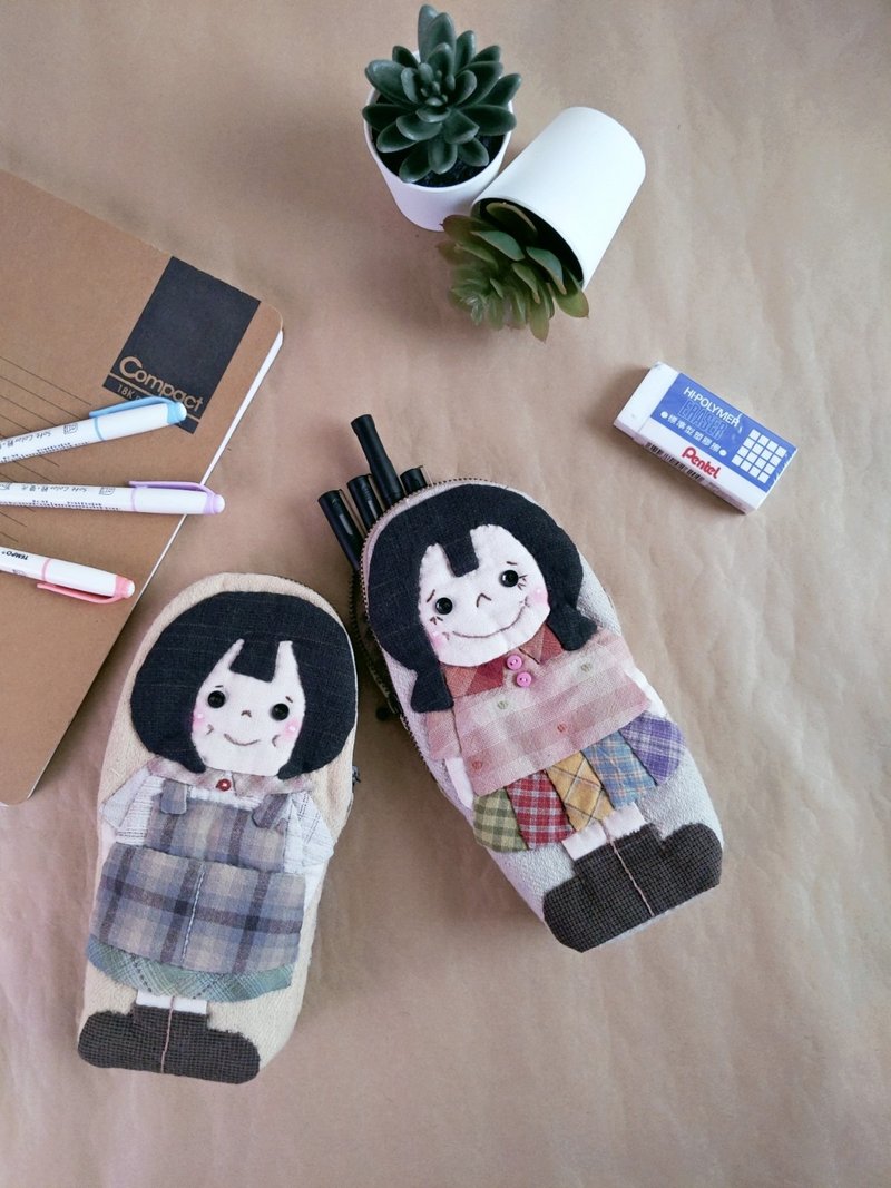 Little girl patchwork pencil case - Pencil Cases - Cotton & Hemp 