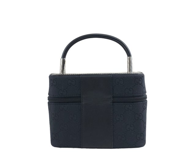 GUCCIグッチ バニティバッグ キャンバスレザー