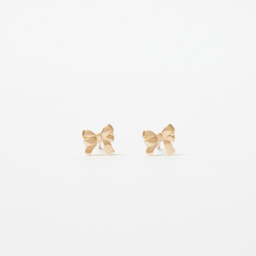 Isha Jewelry 純銀輕珠寶 蝴蝶結 Bow Tie | 針式耳環 耳擰 轉珠耳環 韓國 10K 金耳環