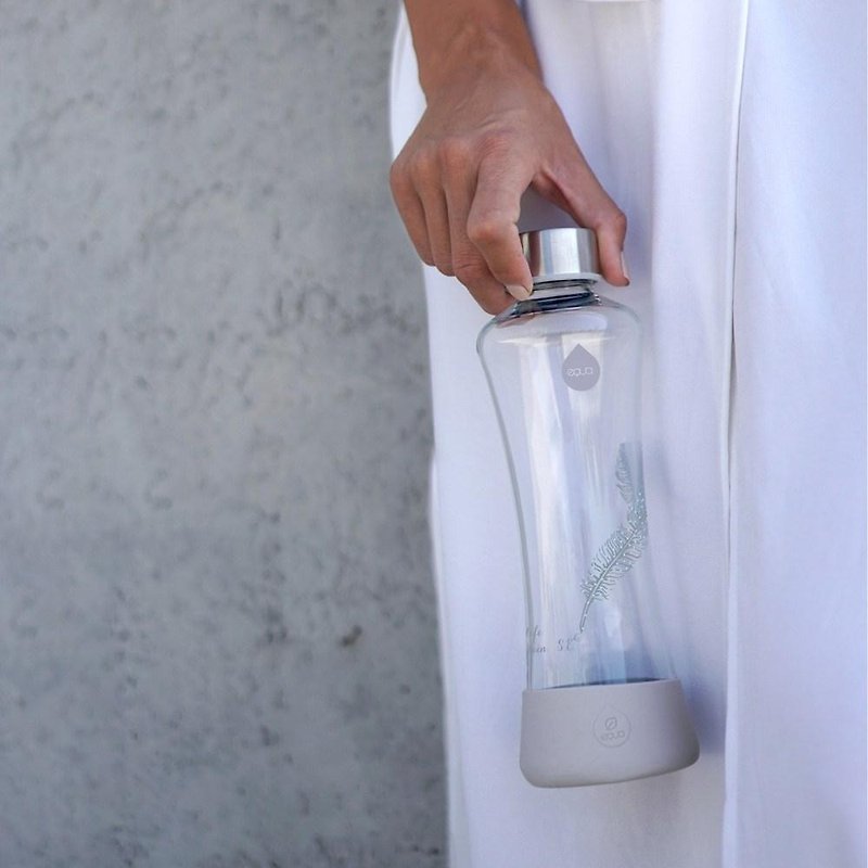 耐熱曲線玻璃瓶550ml- 羽毛 - 水壺/水瓶 - 玻璃 