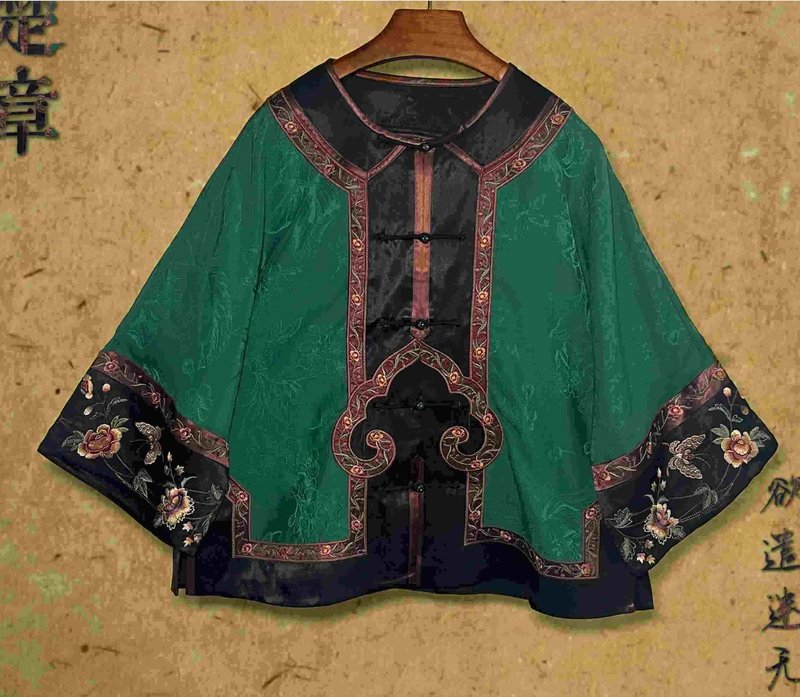 Chu Zhang New Chinese Retro Xiangyunsha National Style Top - Women's Tops - Silk Green