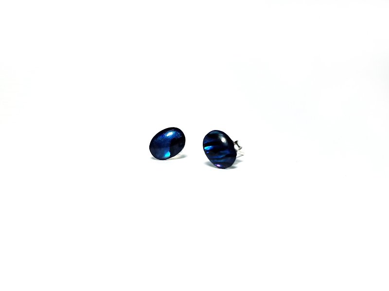 アワビ貝925の純銀製のイヤリング（1ペア） - ピアス・イヤリング - シェル ブルー